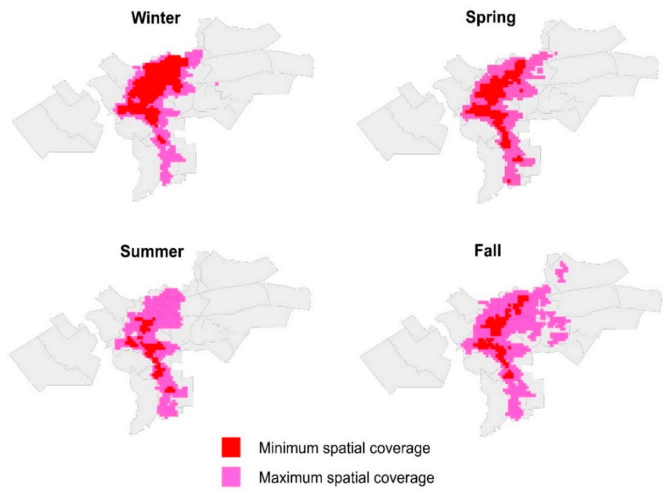 The footprint of urban heat